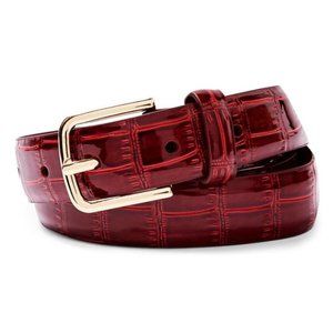 TOPSHOP Croc Embossed Patent Belt